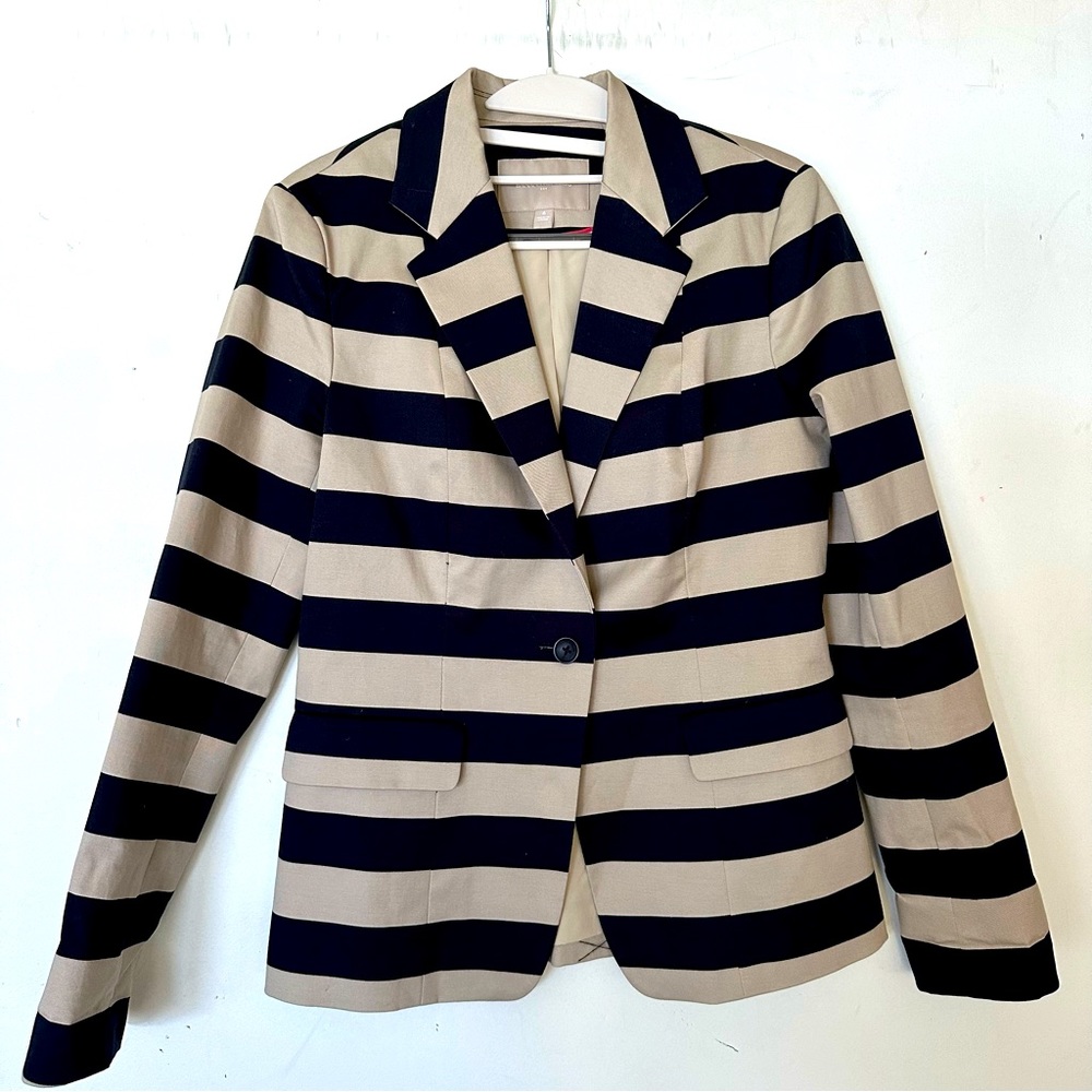 Banana Republic Striped One Button Blazer